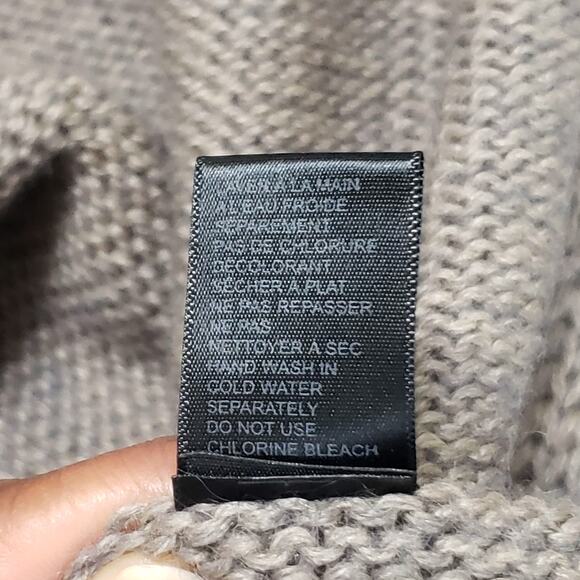 Katherine Barclay Wool Mohair Asymmetric Buckle Shawl Cardigan Brown Sz Large - Picture 10 of 14